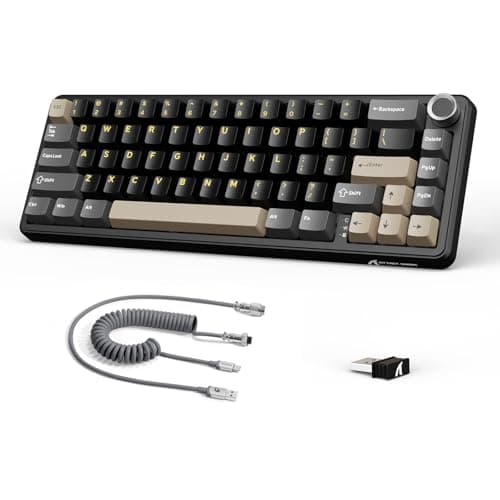 Image of LexonElec x Attack Shark X66 60% Wireless Mechanical Keyboard with Volume Knob, Hot Swappable Gasket Mount, 2.4G/USB-C/BT5.0 Tri-Mode, PBT Keycaps, Mini 66 Keys RGB Gaming Keyboard for Win/Mac-Black
