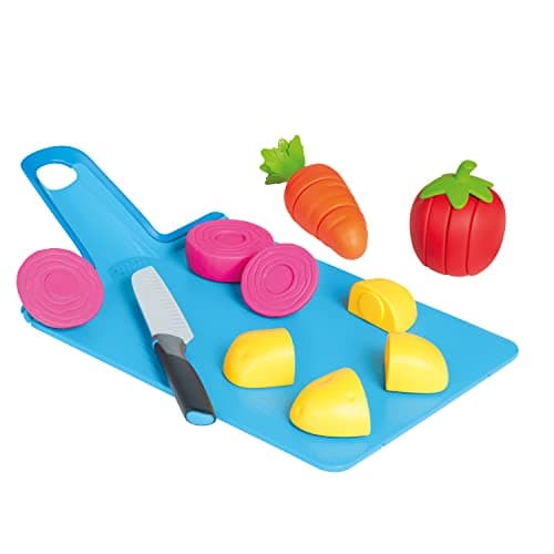 Image of Casdon Joseph Joseph Toys. Chop2Pot. Super Safe Kitchen Playset for Kids with Foldable Chopping Board and Choppable Play Food. For Children Aged 2+
