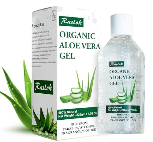 Image of Raslok Aloe Vera Gel | 100% Pure Natural Aloe Gel For Moisturizing Face Skin & Hair Care,Durable Moisturizing Hydrating Soothing, Non-Sticky (220 gm-7.76 OZ)