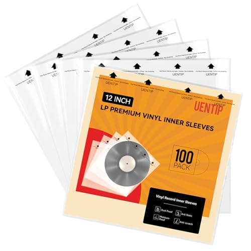 Image of 100 Vinyl Record Sleeves-Fits 12 Inch Single, Double, and Gatefold LPs - Protect Your Record Collection (Inner Sleeves-Square)