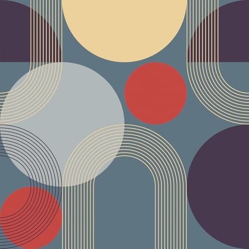 Image of VEELIKE Modern Geometric Wallpaper Circles and Lines Geometric Peel and Stick Wallpaper Green Contact Paper for Walls Patterned Wall Mural for Bedroom Living Room Removable 44.5cm×300cm