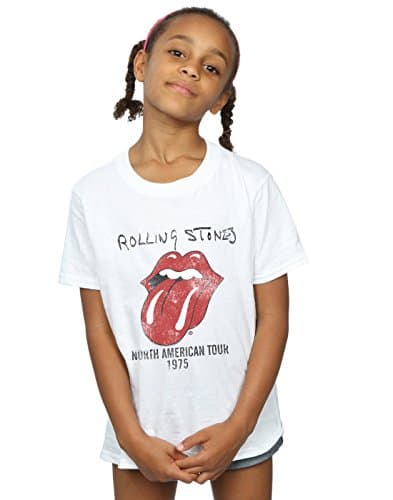 Image of Rolling Stones Girls Vampire Tongue T-Shirt White 7-8 Years