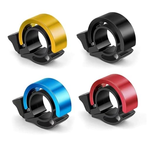Image of 4 PCS Bike Bell,Aluminium Alloy Super Loud Invisible Bicycle Horn,Universal Fits 31.8mm/2.2cm Handlebars,Cycling Accessories Mountain/Road Riding for Adults & Kids (Red，Blue，Yellow，Black)