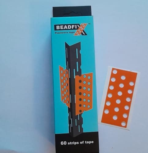 Image of Beadfix Plasterers Tape, Orange Plastering Tape, Strong Tape for Plaster Beads, Bead Tape, (75mm x34mm) (1 Box)