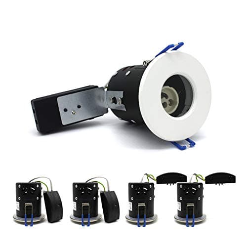 Image of sanlumia 4 X LED Fire Rated Downlight Can GU10 Recessed Ceiling Twist & Lock Interchangeable Downlight IP65 White