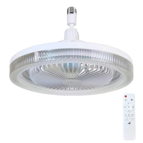 Image of Swoolfe Ceiling Fans with Lights 10in Ceiling Fans with Lights and Remote, E27 Socket Fan Light, 3 Speed Wind Adjustment, 3000-6000k Dimmable LED Ceiling Fan Light for Bedroom, Kitchen