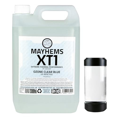 Image of Mayhems - XT1 Premixed PC Coolant - Computer Water Cooling Fluid - Liquid Cooling, Thermal Performance Series, UV Fluorescent Blue, 5 Litre, Ozone Clear Blue