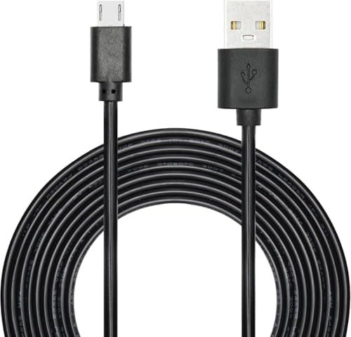 Image of Aurorapath Micro USB Dashcam Power Cable 11FT, USB A Male to Micro Male Power cord 22AWG for Port Dashcam, Rearview Mirror Cam, Backup Camera etc (Black)