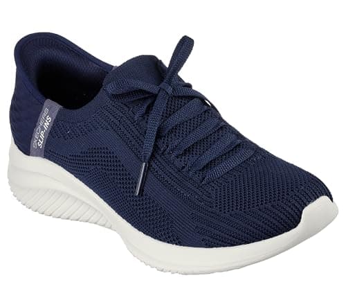 Image of Skechers Women's Ultra Flex 3.0 Brilliant Path Slip-On Sneakers, Navy Knit/Navy Trim, 5 UK Wide