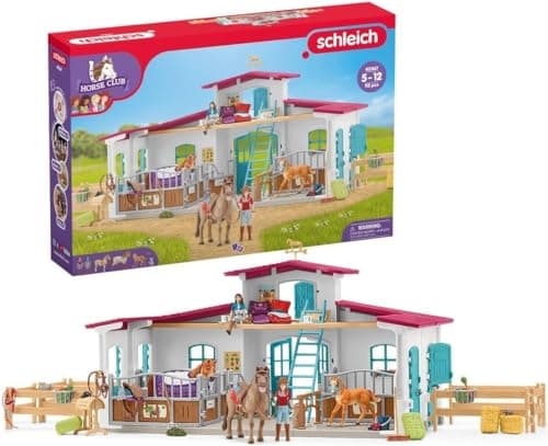 Image of SCHLEICH Horse Club - 115 PC Lakeside Riding Center Horse Toy Playset with Horses and Riders, Barn and Farm Figurine Accessories - Farm Toys for Girls and Boys - Realistic Kids Toys Ages 5+ | 42567