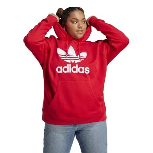Image of adidas Originals Women's Plus Size Trefoil Hoodie, Better Scarlet, 1x
