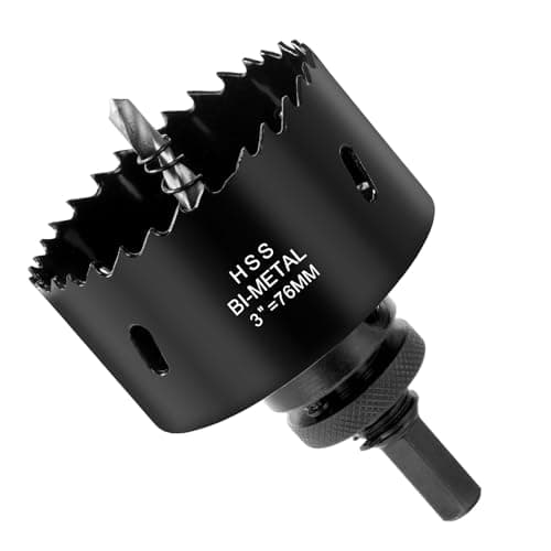 Image of Flintronic 76mm Hole Saw, HSS Bi-Metal Hole Cutter, Hole Saw Drill Bit for Soft Metal, Wood, Plasterboard, Ceiling Board, PVC Board and Plastic for Cutting Circular Holes
