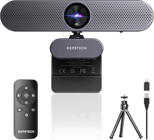 Image of DEPSTECH DW50 4K Webcam, Ultra HD Webcam for PC with Sony Sensor, Noise Canceling Dual Mics, Remote Control, Autofocus, Privacy Cover, Plug and Play USB for Laptop/Video Call/Teams/Skype/Zoom