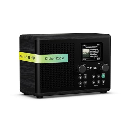 Image of Pure Classic H4i – Internet Radio with WiFi, DAB+ & FM, Bluetooth 5.3, USB – 10W Speaker – 2.4" Color Display – 150 Presets – Sleep & Kitchen Timer – AUX Input – Black