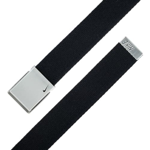 Image of NIKE Men's Swoosh Web Belt, Black, One Size