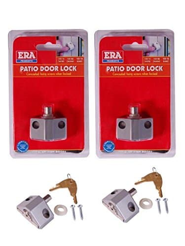 Image of ERA Saracen Patio Door Key Locking Security Bolt in Silver Pair of 2 g:1668