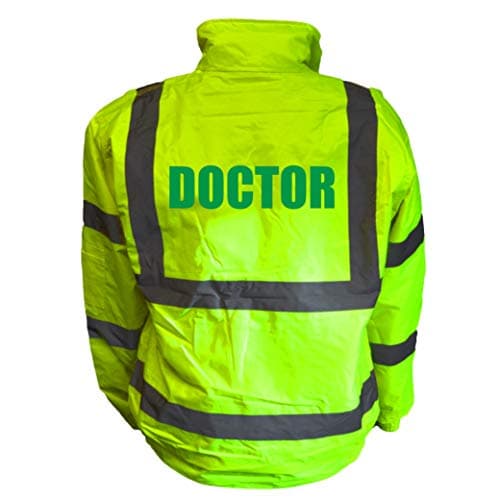 Image of Doctor Yellow Hi Vis Bomber Jacket Reflective, Waterproof, Medical, Conforms to EN20471 Class 3, High Visibility, By Brook Hi Vis, XXXLarge