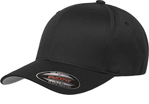 Image of Flexfit Men's Athletic Baseball Fitted Cap, Black, S-M