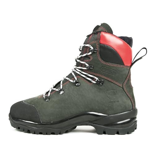 Image of Oregon Fiordland Chainsaw Boots, Class 2 Protective Waterproof Work Boots, Ultra PPE Safety Shoes, Premium Leather Comfortable Professional Work PPE, Heat & Cold Resistant - UK Size 10.5 (45 EU)