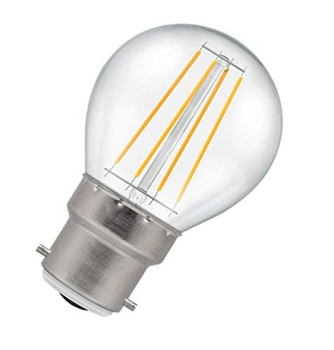 Image of Crompton Lamps LED Golfball 5W BC-B22d Dimmable Filament (40W Equivalent) 2700K Warm White Clear 470lm BC Bayonet B22 Round Light Bulb