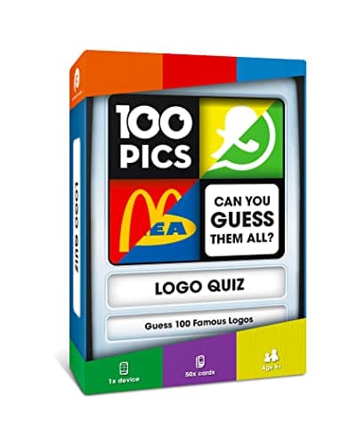 Image of 100 PICS Logo Quiz Travel Card Game - Guess 100 Logos, Family Brain Teasers, Pocket Puzzle For Kids And Adults