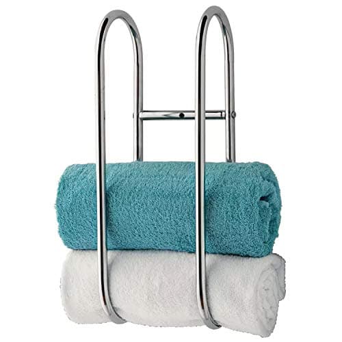 Image of Taylor & Brown Wall Mounted Chrome Towel Holder Shelf Bathroom Storage Organiser Rack Rail | Holds 4-5 Towels | Made From Sturdy Steel With A Chrome Finish