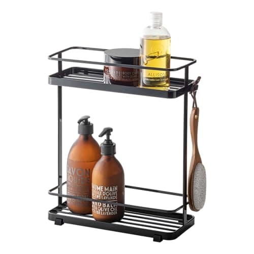 Image of Yamazaki 6791 TOWER Dispenser Rack, Black, Steel, Minimalist, 28 x 12 x 33,5 cm