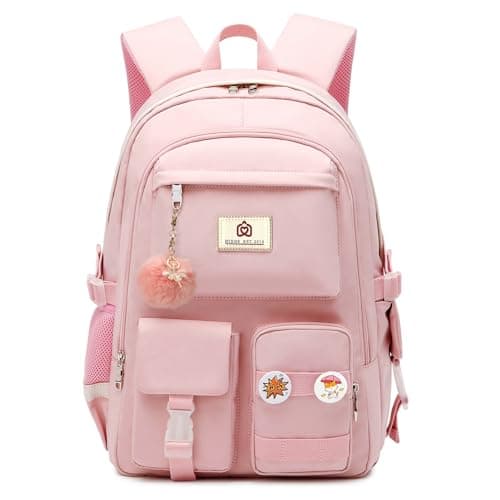 Image of LIGUL Laptop Backpacks 15.6 Inch School Bag College Backpack Anti Theft Travel Daypack Large Bookbags for Teens Girls Women Students (Pink, Large)