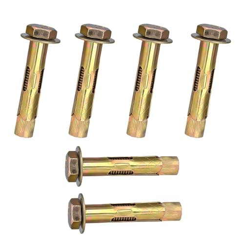 Image of 6 Pcs M10 x 80mm Expansion Screw Bolts Hex Nut Expansion Sleeve Anchor Bolt Heavy Duty Fixing Anchors Heavy Duty Concrete Masonry Brick Wall Fixings