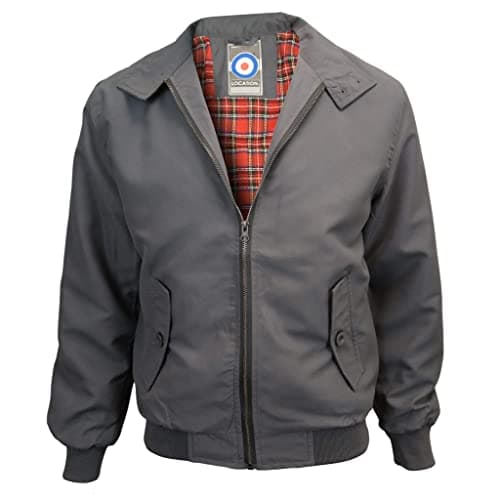 Image of Location Tartan Lining Harrington Jacket (Heather Grey, XL 46-48)