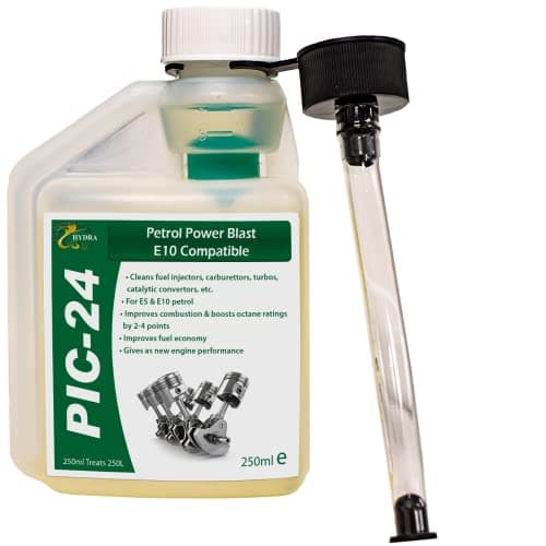 Image of Hydra PIC-24 Petrol Injector & Carburettor Cleaner + Additives - 250ml Treats 250litres