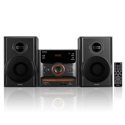 Image of Roxel RCD-250BT All in One Compact Micro Hifi CD Player, Mini stereo, DVD player, Karaoke function, Remote Control, Wireless Playback, FM Radio, USB MP3 Playback, 40W RMS Output