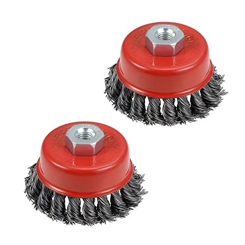 Image of TWIST KNOT WIRE BRUSH CUP WHEEL ANGLE GRINDER METAL RUST PAINT REMOVAL 75/100mm (75mm Cup (x2))