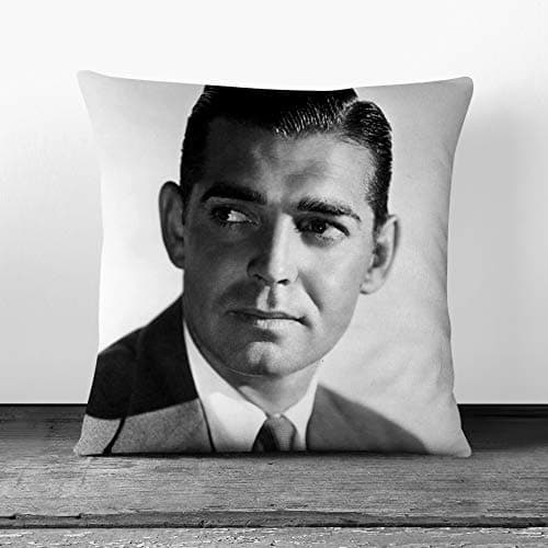 Image of Big Box Art Clark Gable Head Shot - Cushion Cover Throw Pillow with Insert for Sofa Chair Bed - Charcoal Rear - 55x55 cm