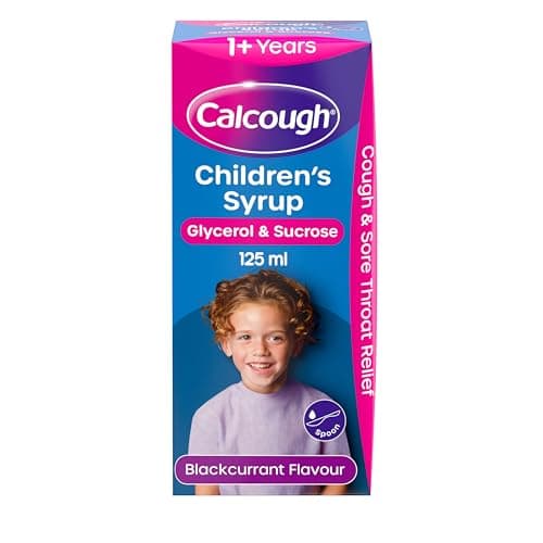 Image of Calcough Children's Syrup, Cough & Sore Throat Relief for 1+ Year, Blackcurrant Flavour, 125ml