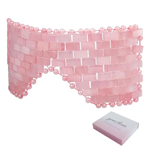 Image of gemshan Rose Quartz Eye Mask for Face 100% Natural Jade Cooling Mask for Eliminate Wrinkles Puffiness Headache and Migraine Relief Mask