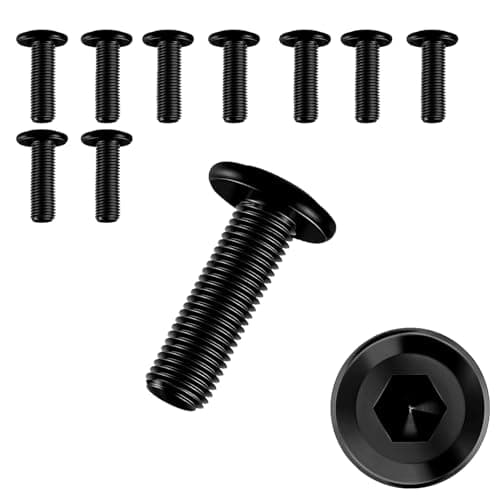 Image of 10 PCS Bolt M6×20,Stainless Steel Bolts,Flat Head Hex Socket Cap Screws Bolts,Allen Socket Bolts Screws,Furniture Screws,M6x20mm,Black(M6×20)