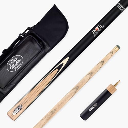 Image of Riley RONNIE O'SULLIVAN Endorsed Limited Edition Ash Snooker and English Pool Cue 9.5mm Leather Tip - 57 Inch, 17-19oz, with Baize Master Hard Cue Case (EL-06 with Baize Master Soft Case)