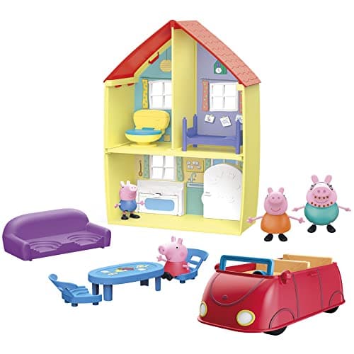 Image of Peppa Pig Peppa's Family Home Combo Toy, Includes Playset, Car with Sounds, 4 Figures, 6 Accessories, for Ages 3 and Up - Amazon Exclusive