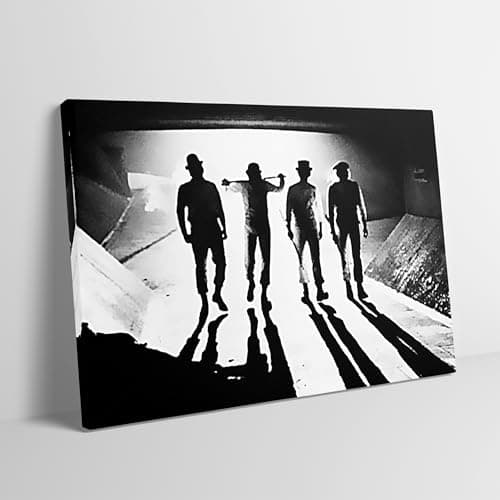 Image of A Clockwork Orange B&W Stretched Canvas Modern Wall Art Picture Print Movie Fans Home Office Hotel Decoration Multiple sizes Ready to Hang (18x12inch / 46x31cm)