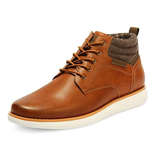 Image of Bruno Marc Mens Ankle Boots Lace-Up Causal Boots Mid Top Sneakers Dress Boots for Men,Size 8,Tan,GRAND-HIGH