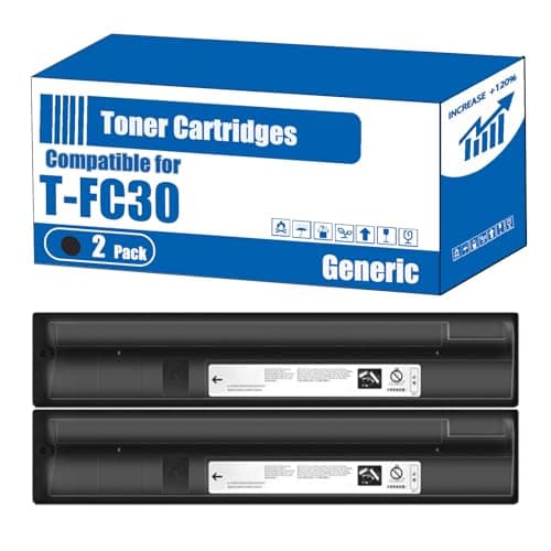 Image of TOEPPEX Compatible for Toshiba T-FC30 Toner Cartridges E-Studio 2050 C 2050 C SE 2051 C 2550 C 2550 CSE 2551 C Printers, High Yield 38000 Pages, Accurate Imaging Rich Colors (2 Pack Black)