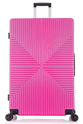 Image of DK Luggage 24" Medium Lightweight Hard Shell Suitcase 4 Wheel Spinner Luggage ABS-30 Pink