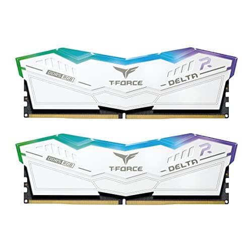 Image of TEAMGROUP T-Force Delta RGB DDR5 Ram 32GB (2x16GB) 6000MHz PC5-48000 CL30 Intel XMP 3.0 & AMD Expo Compatible Desktop Memory Module Ram White FF4D532G6000HC30DC01