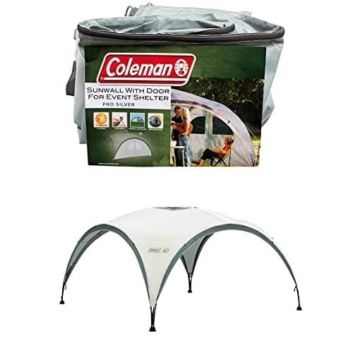 Image of Coleman Gazebo Event Shelter L Including Side Panel with Door and Window, Garden and Camping, Sturdy Steel Poles Construction, Large Event Tent, Portable Sun Shelter with Sun Protection SPF 50+