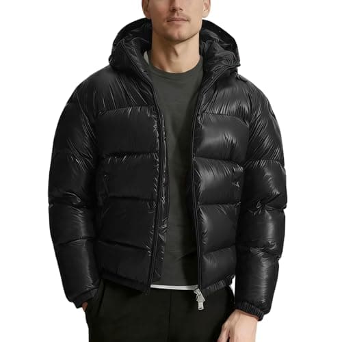 Image of Generisch Winter Jacket Lightweight Insulated Windproof Warm Outdoor with Reflectors for Cold Weather, black, M