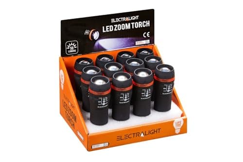 Image of ELECTRALIGHT 65217 Blue Spot 1 W LED Rubberised Zoom Barrel Torch - Black