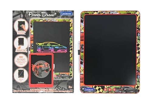 Image of LEXIBOOK, Power Draw®, Electronic drawing slate with stylus included, Large 14’ E-Ink LCD screen, Infinite erasing, 10,000-hour battery life, Red, CRT14B