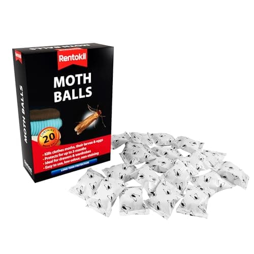 Image of Rentokil RKLPSM97 Moth Balls (Pack of 20), Clear, 10.3x14.5x4.3 cm