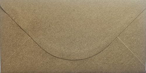 Image of Karma Krafts DL Kraft Recycled Fleck Envelopes – 110 x 220mm 110gsm Gummed Diamond Flap – Rustic Eco Wedding & Invitation Envelopes – Pack of 100